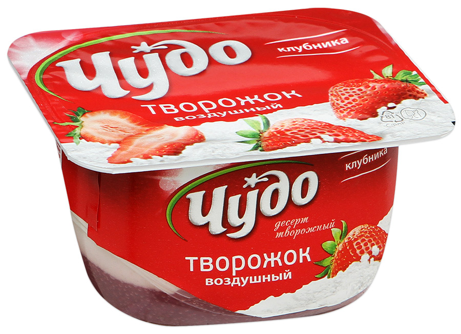 Десерт творожный Чудо творожок воздушный Клубника 4,2%,100г